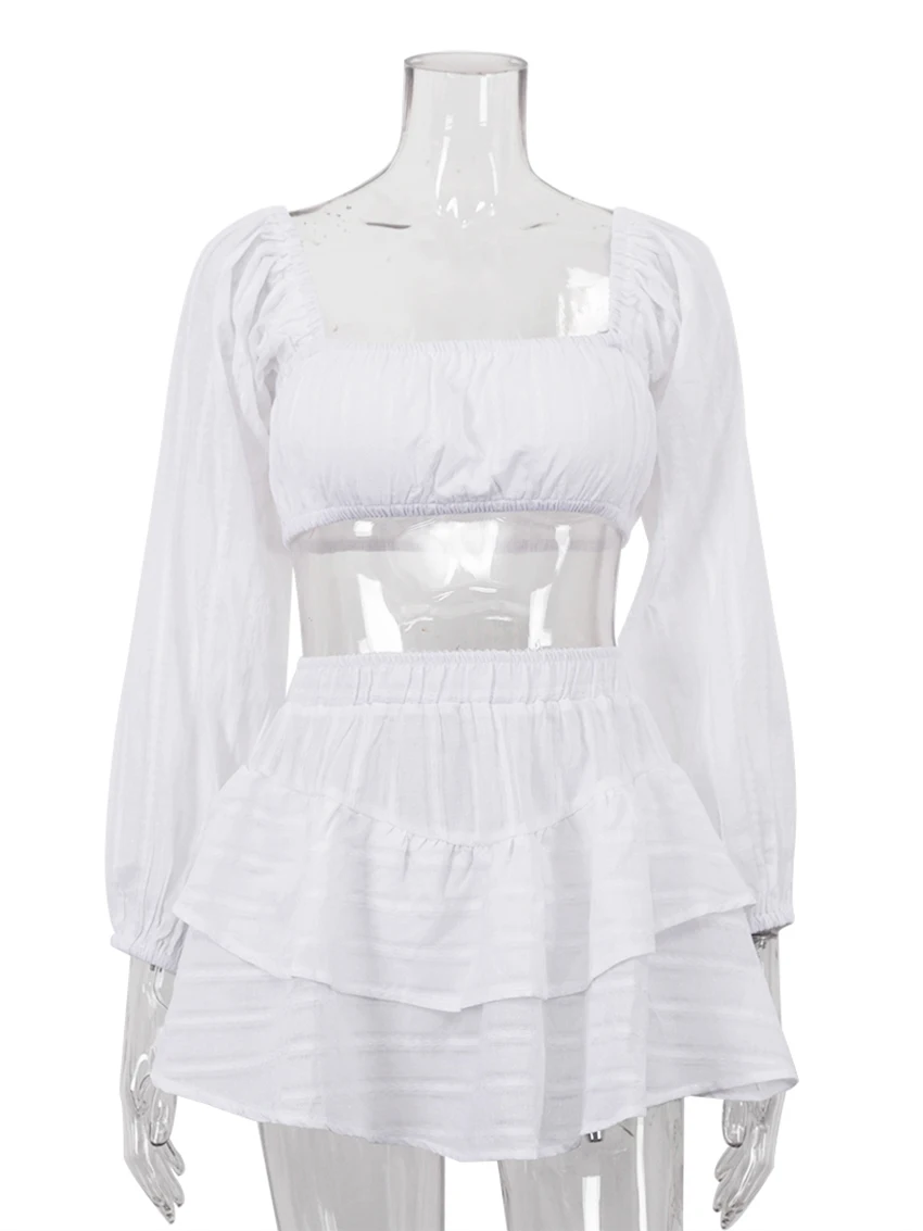 Marthaiqiqi хлопковый женский пижамный комплект с разрезом на шее - Фотография_4