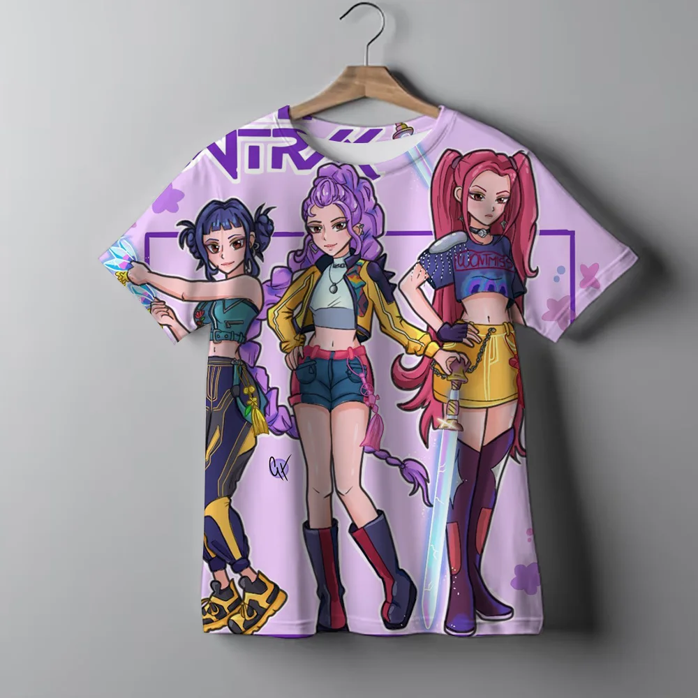 Футболка kpop demon hunters с принтом тай-дай для девочек - Фотография_5