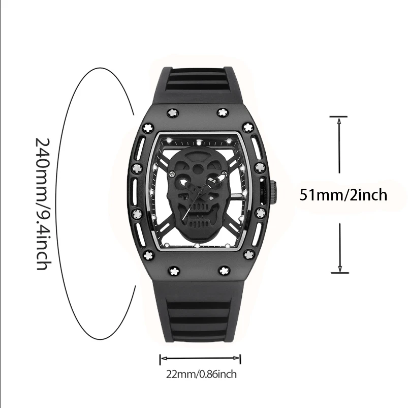 Мужские часы с черепом и циферблатом - Фотография_6