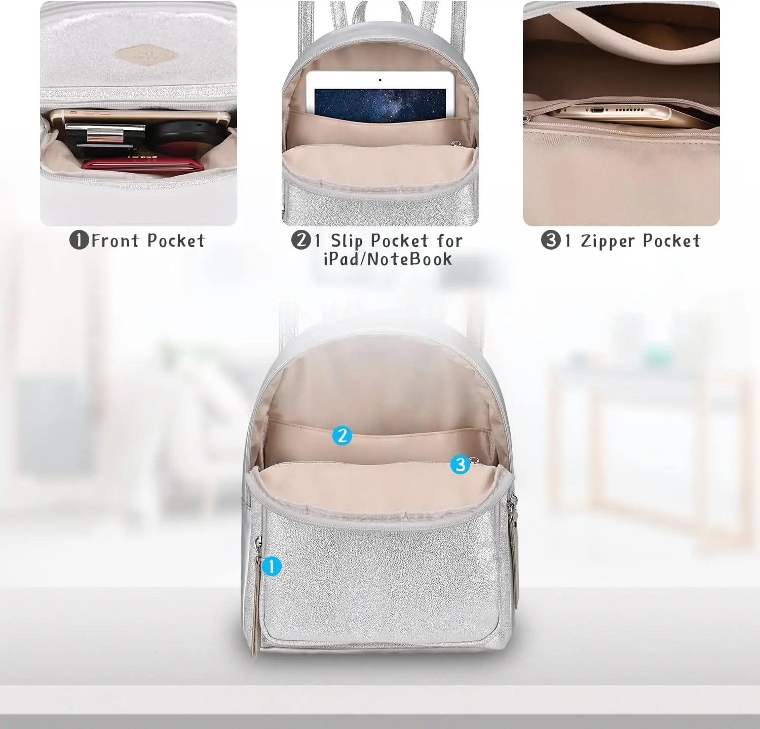 Модный рюкзак gm likkie с блестками - Фотография_3