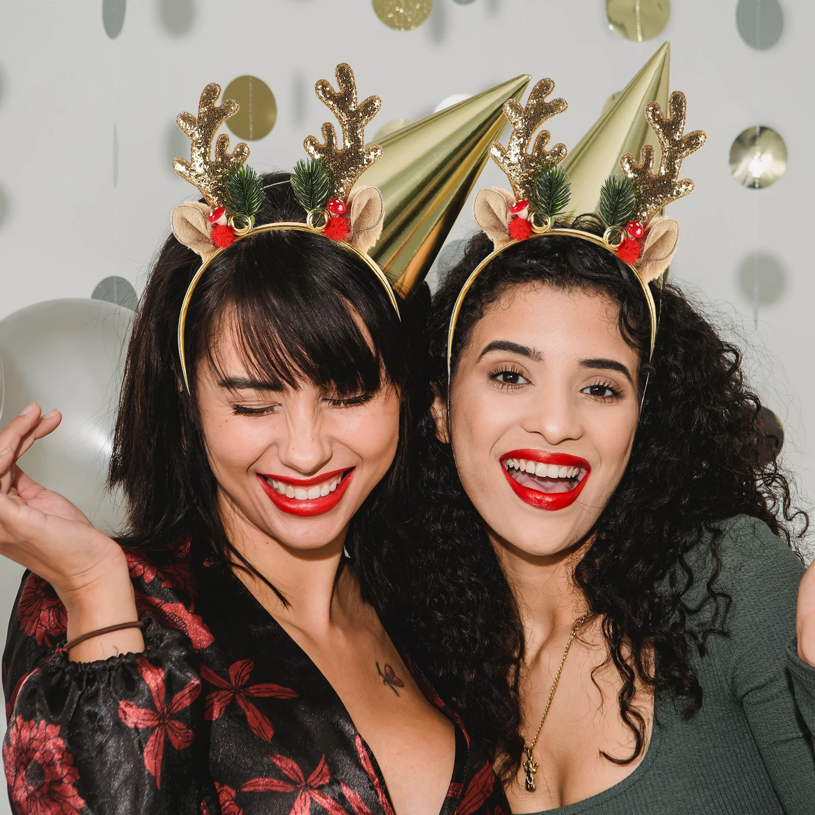 Рождественская повязка на голову с рогами