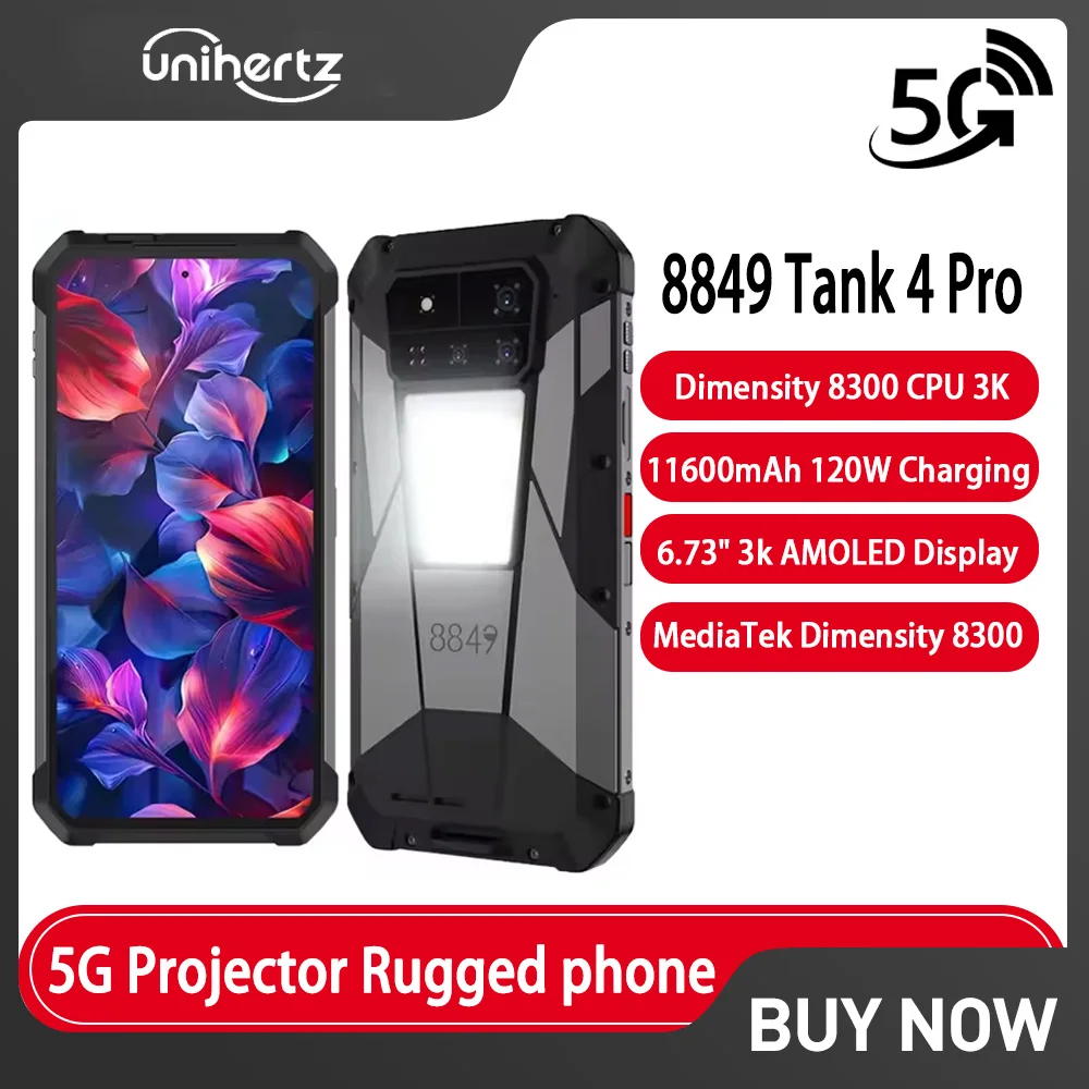 Прочный проектор для смартфона unihertz 8849 tank 4 pro 5g