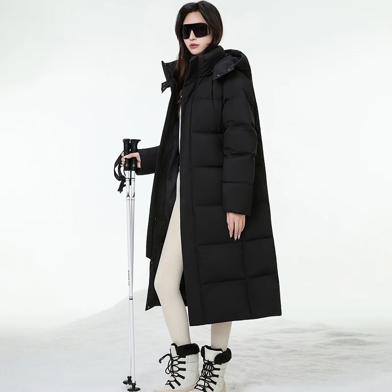 Женская мода длинный пуховик с - Фотография_4