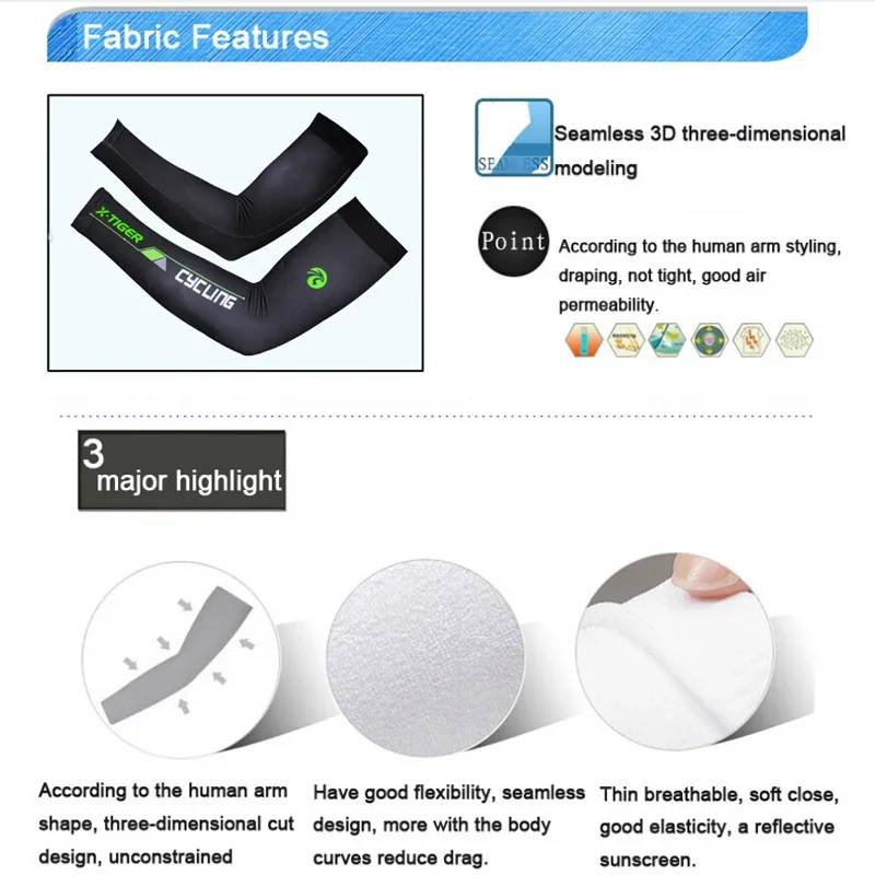 X-tiger анти-уф велосипедные нарукавники - Фотография_4