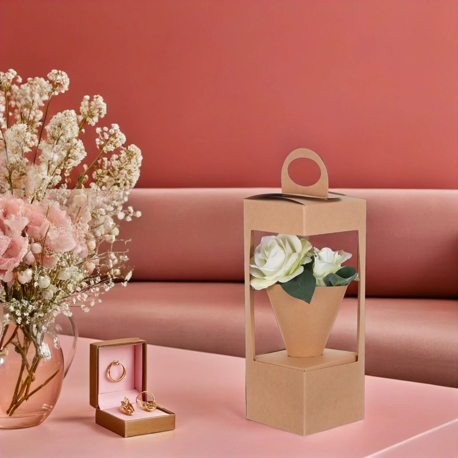 Бумажная цветочная корзина с ручками - Фотография_2