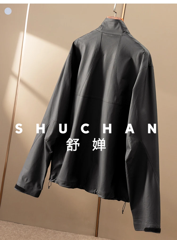 Огромная тонкая кожаная куртка из овчины с воротником-стойкой - Фотография_4