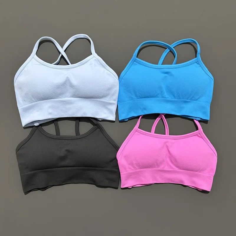 Женский спортивный бюстгальтер без логотипа с открытой спиной - Фотография_3