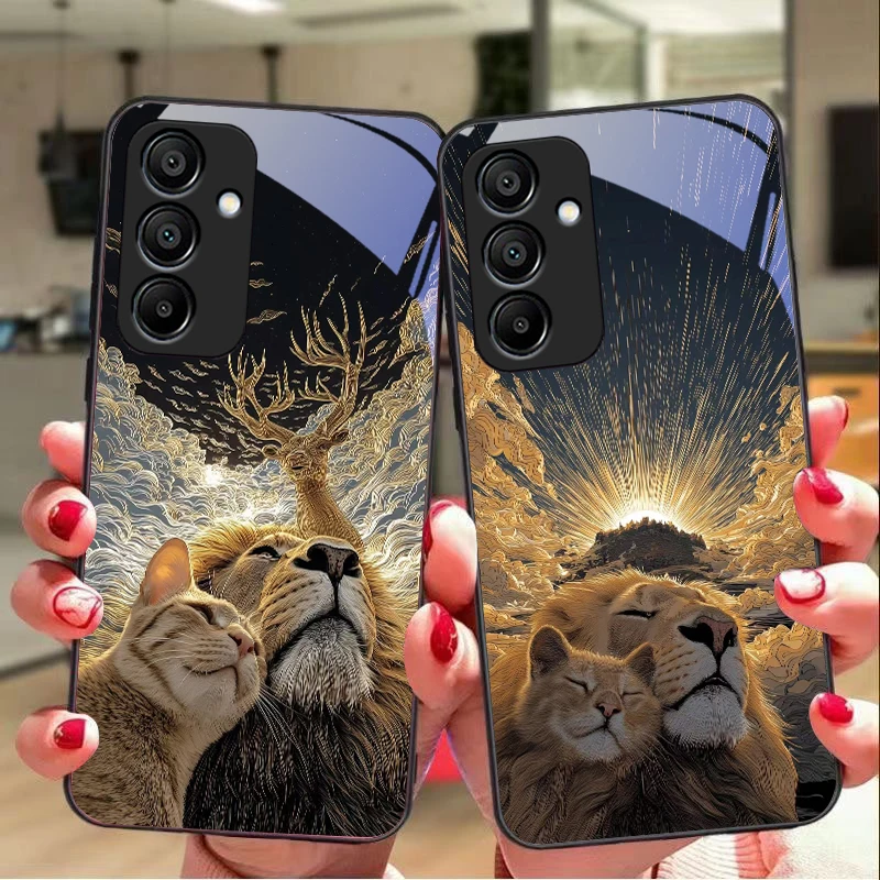 Милый кот и серый лев для samsung