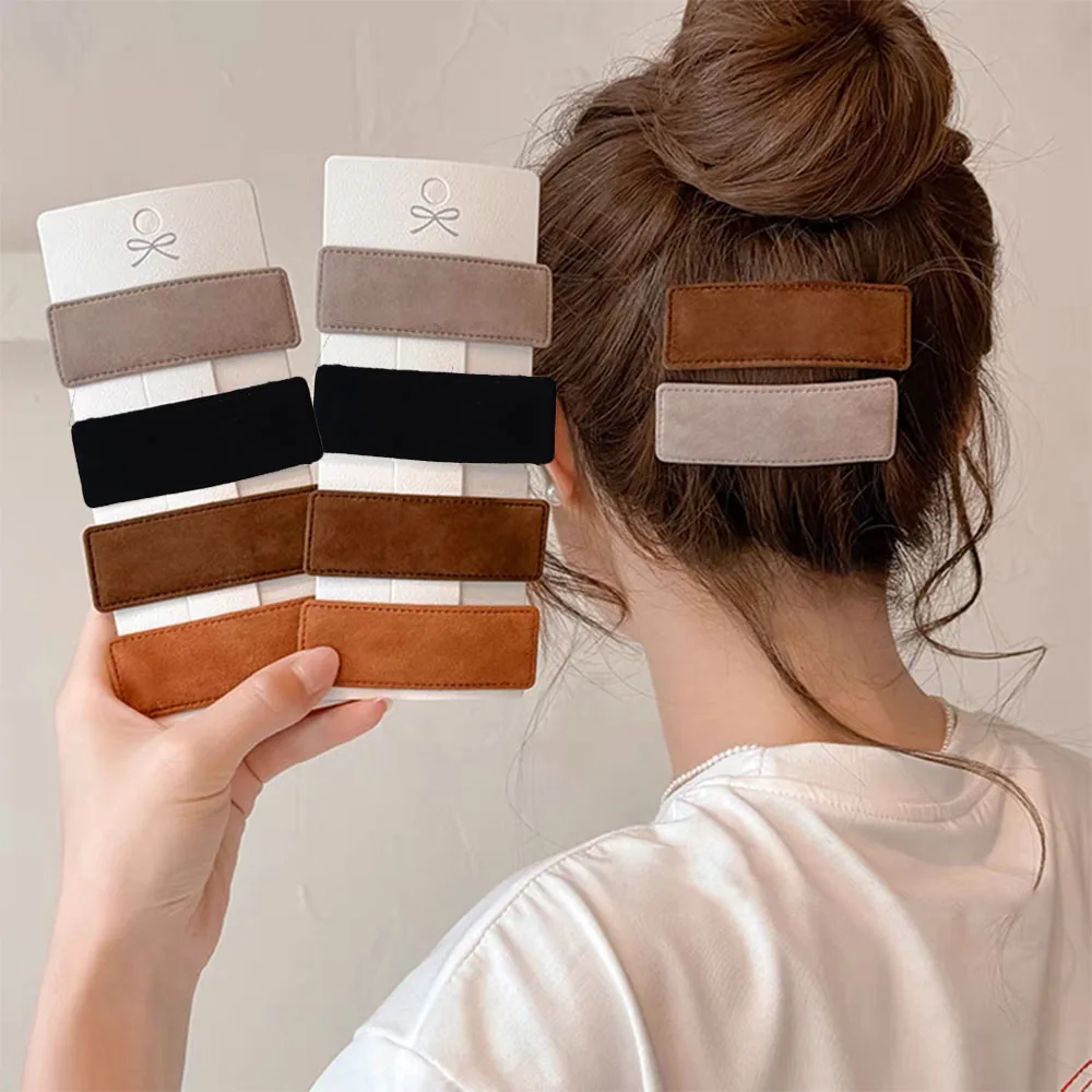 Классические однотонные простые бархатные однотонные заколки для волос bb