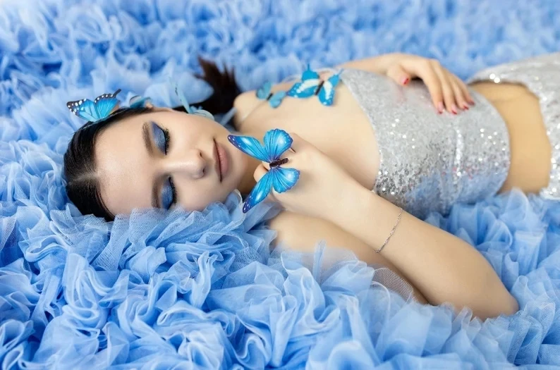 Удивительные небесно-голубые объемные - Фотография_3