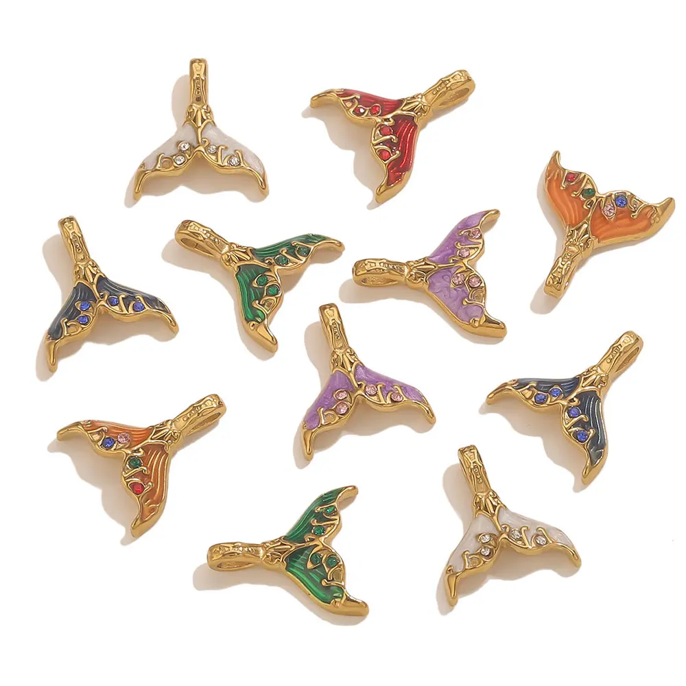 Золотая эмаль хвост русалки подвески - Фотография_4