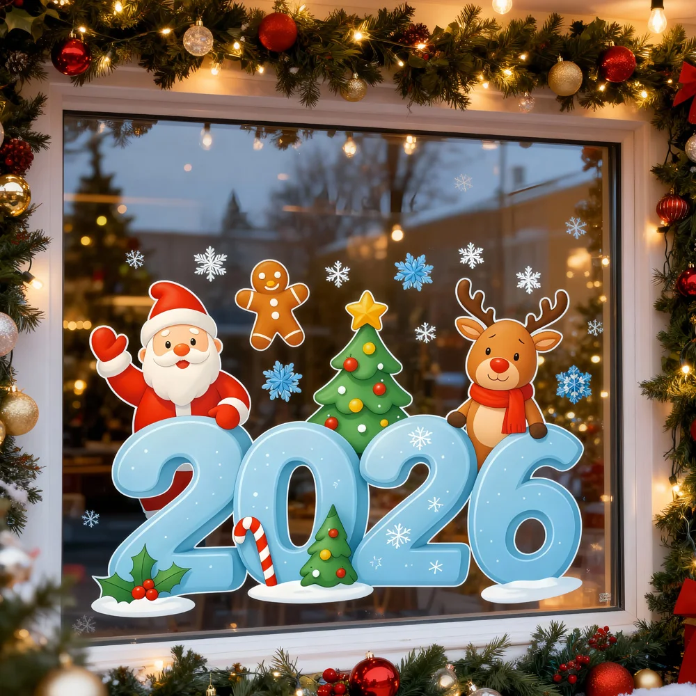 Рождественские наклейки на окна 2026 - Фотография_4
