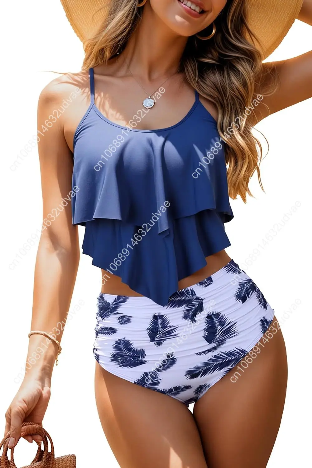 Женские купальники-танкини с рюшами