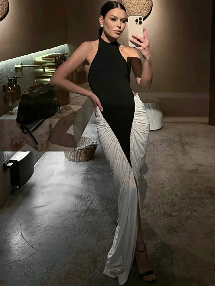 Blifanbo лоскутное платье макси