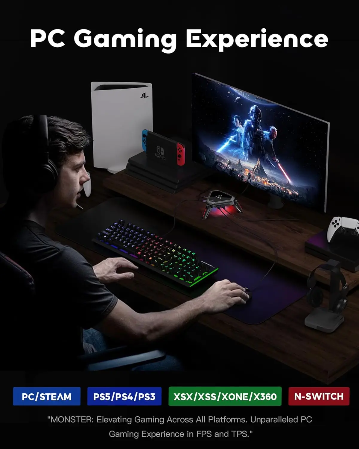 Игровой адаптер aimzenix ax600 monster k & m для ps5 - Фотография_3