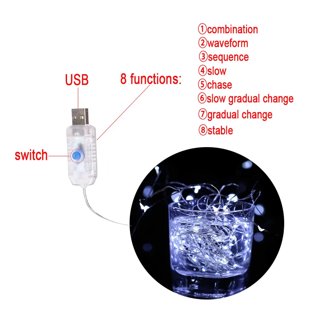Usb светодиодные гирлянды из медной проволоки - Фотография_2
