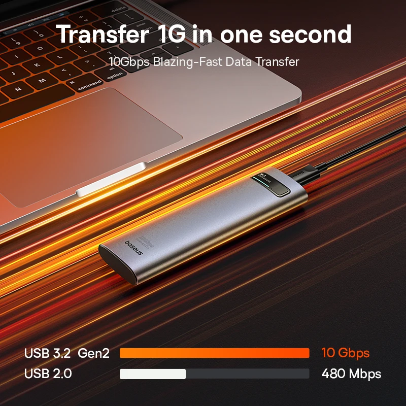 Корпус ssd baseus m2 nvme sata dual protocol 10 гбит/с m - Фотография_4