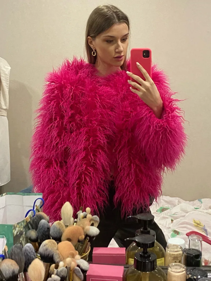 34 цвета 3xl шубы женские осенне-зимние - Фотография_3