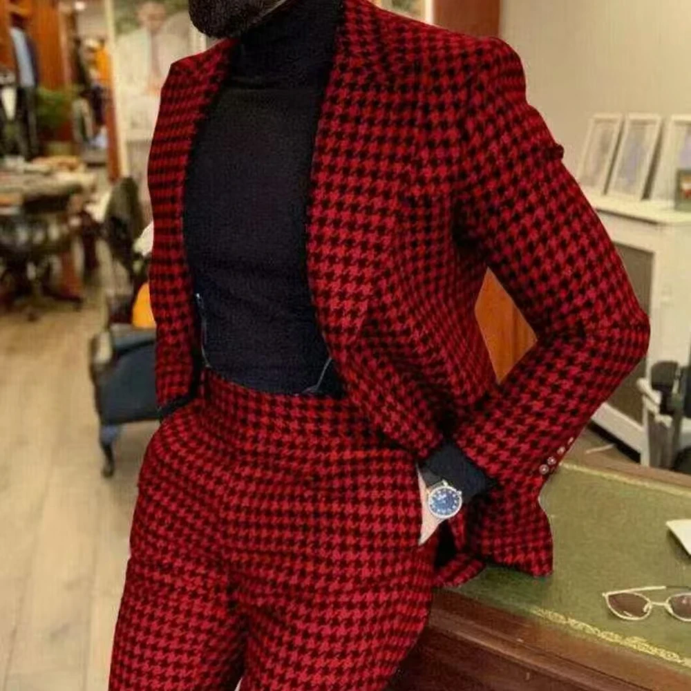 Мужской костюм с узором «гусиные лапки» - Фотография_4