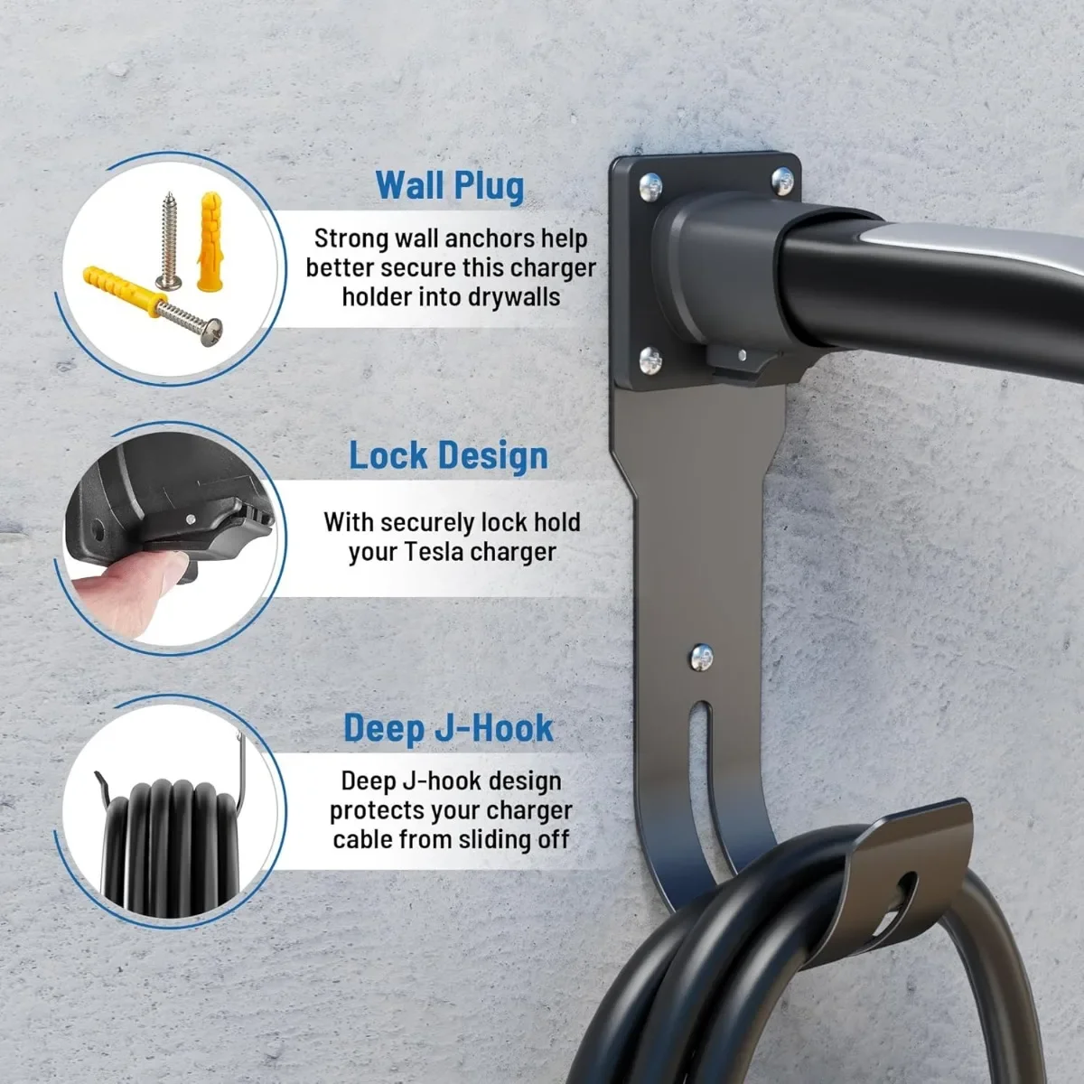 Вешалка для шнура зарядки для tesla model 3y x s - Фотография_3