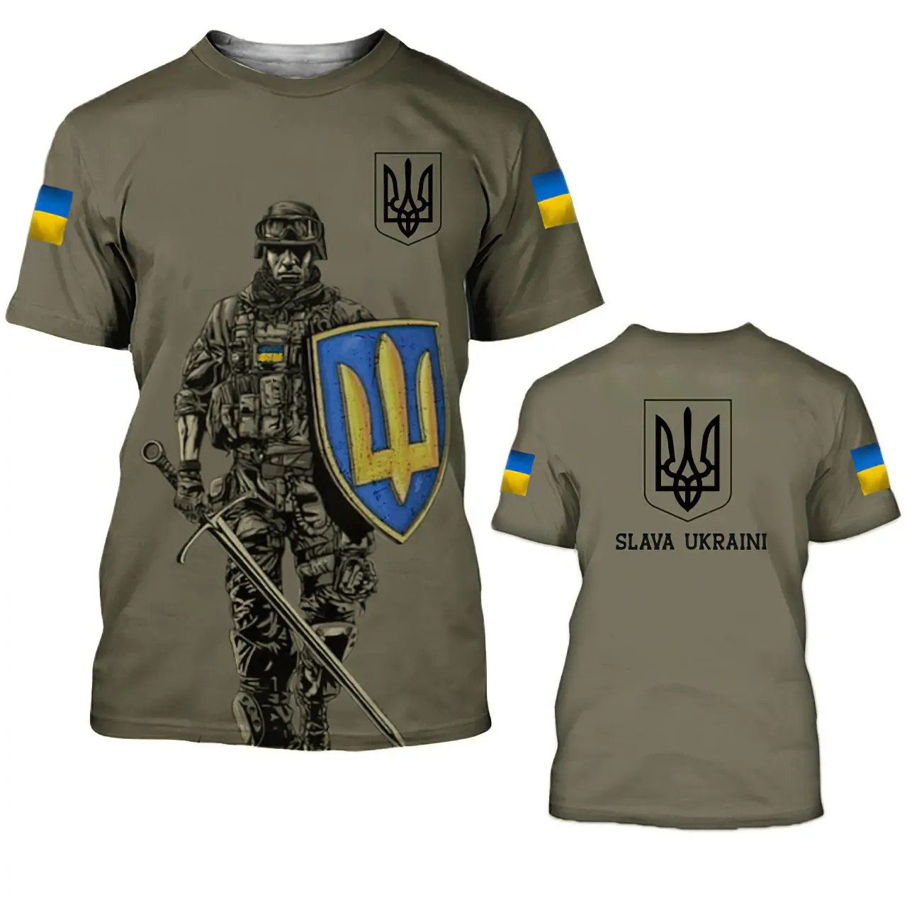Футболка мужская с украинским флагом