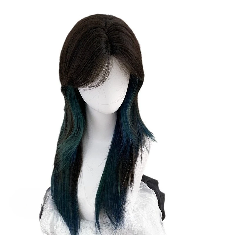 Парик женский, сине-зеленый - Фотография_2