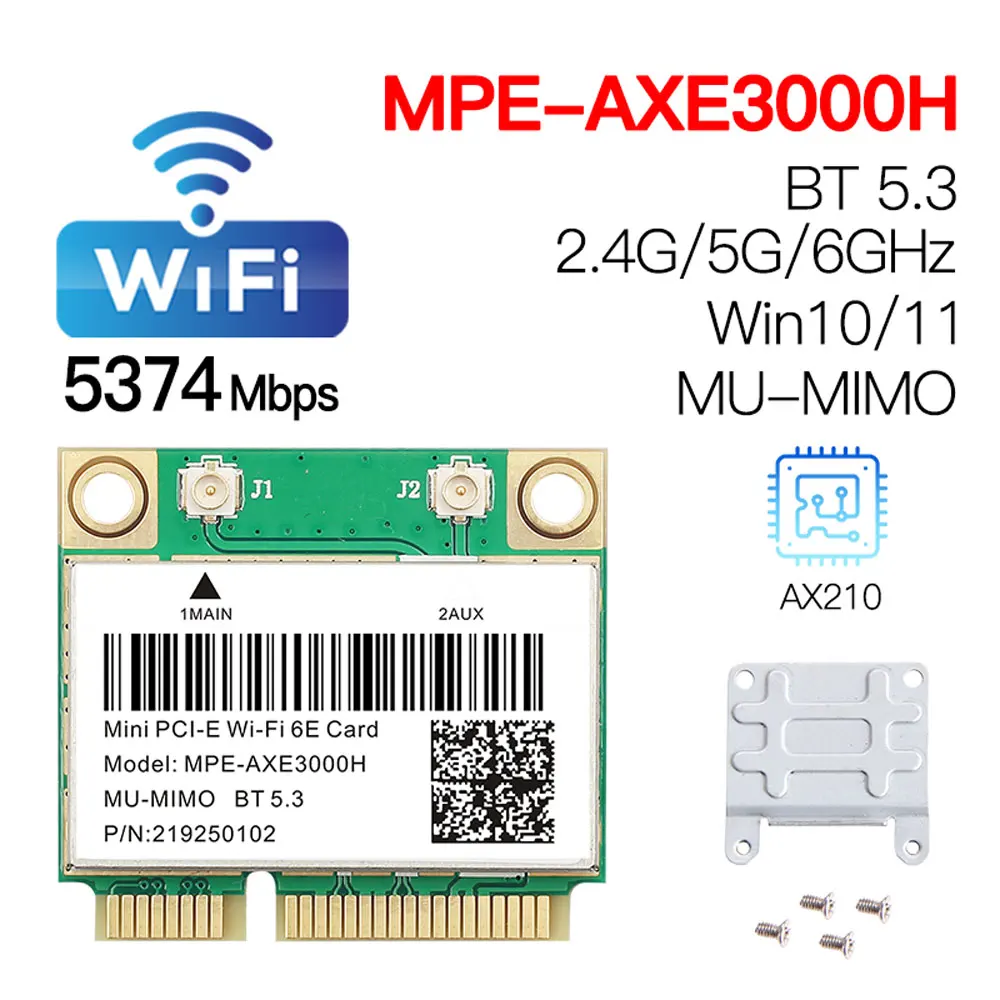 Трехдиапазонная беспроводная карта wi-fi 6e ax210 mpe-axe3000h/ac7265 bt 5 - Фотография_2