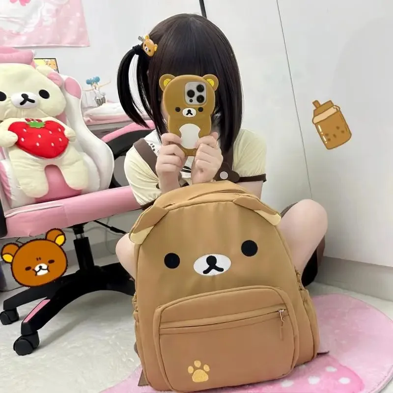 Милый рюкзак rilakkuma с мультяшной вышивкой - Фотография_6