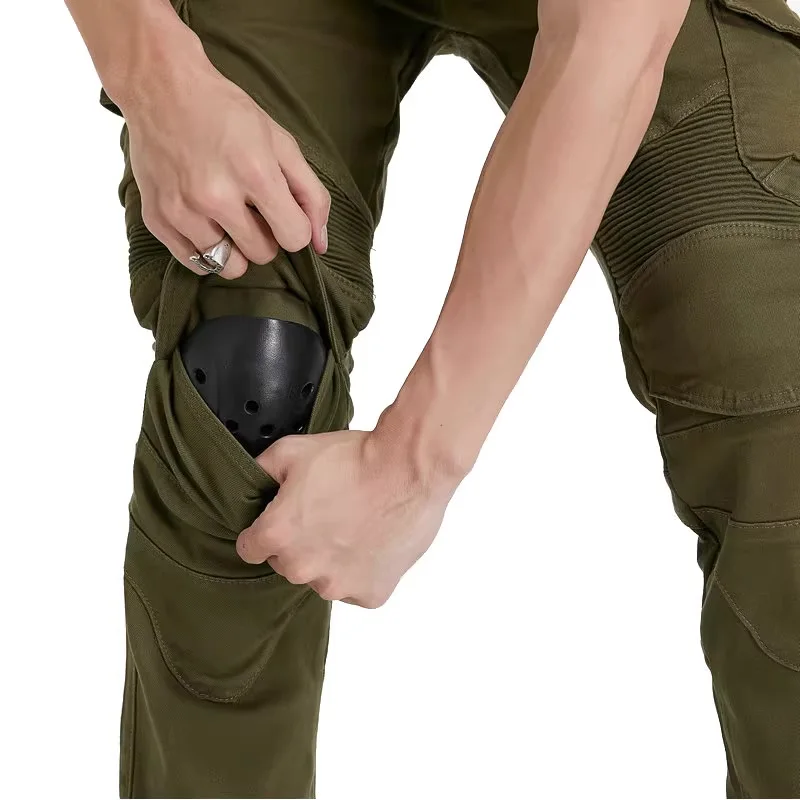 Новые мотоциклетные черные мужские модные брюки - Фотография_6