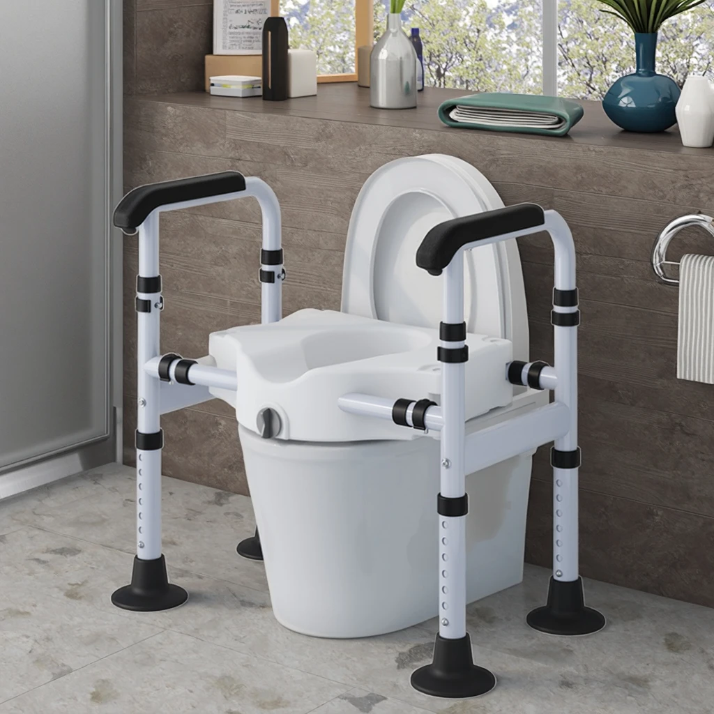 Приподнятые поручни для сиденья унитаза из нержавеющей стали