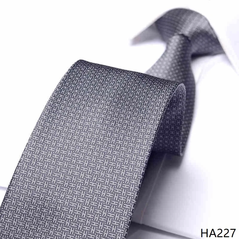 Высококачественный серый полосатый галстук с каплями дождя для мужчин - Фотография_3