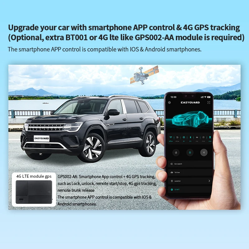 Easyguard semi plugplay pke комплект дистанционного стартера для vw tharu - Фотография_2