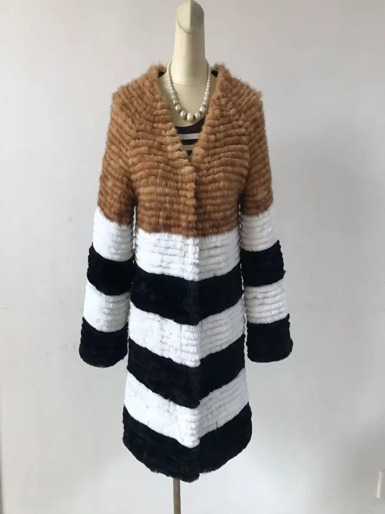 Rex rabbit fur fox fur coats женские - Фотография_3