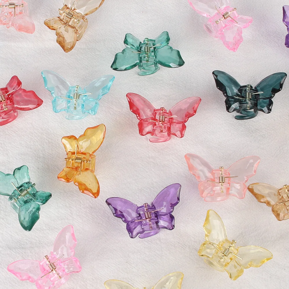 Маленькие заколки для волос с кристаллами и бабочками для женщин и девочек - Фотография_4