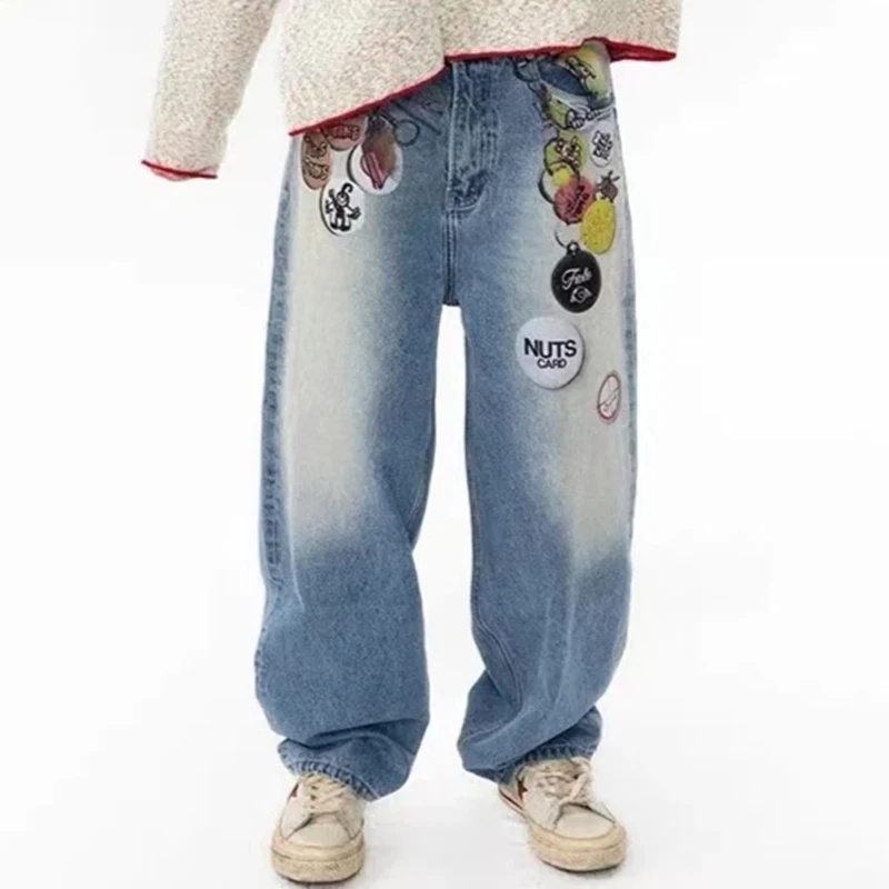 Kbq colorblock свободные джинсовые - Фотография_3