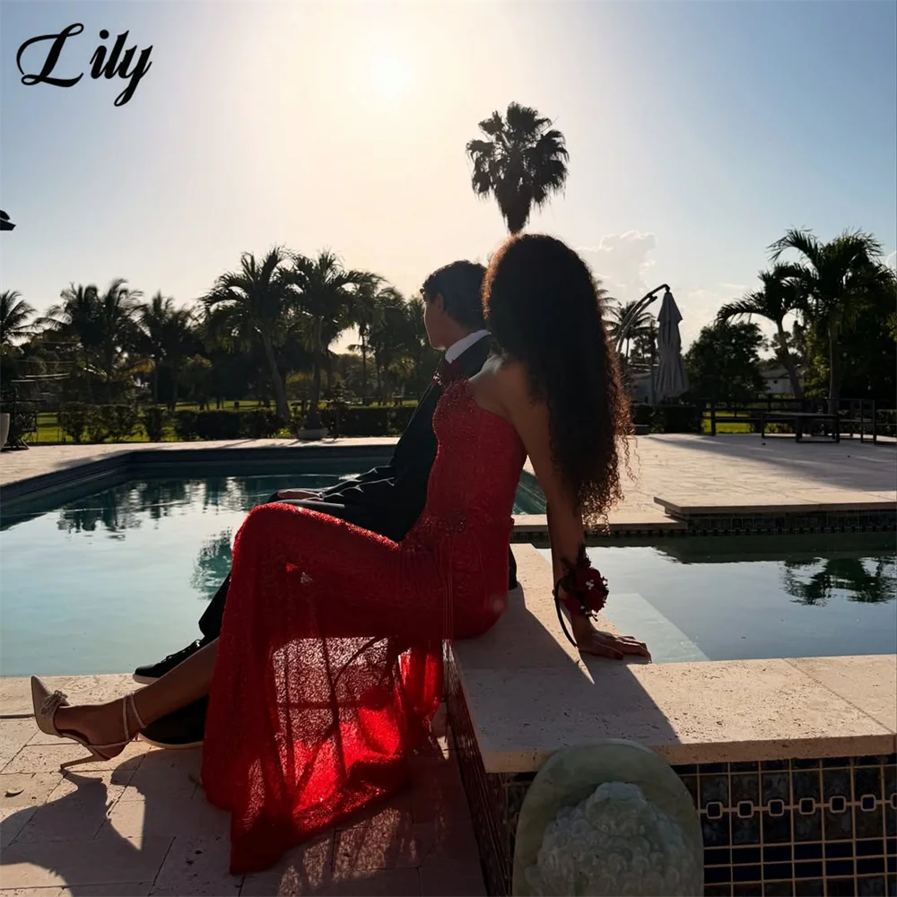 Вечернее платье красного цвета лилии - Фотография_6