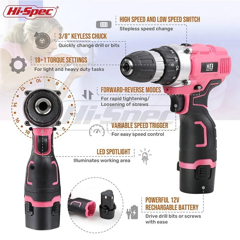 Hi-spec розовый набор ручных инструментов 3 - Фотография_5