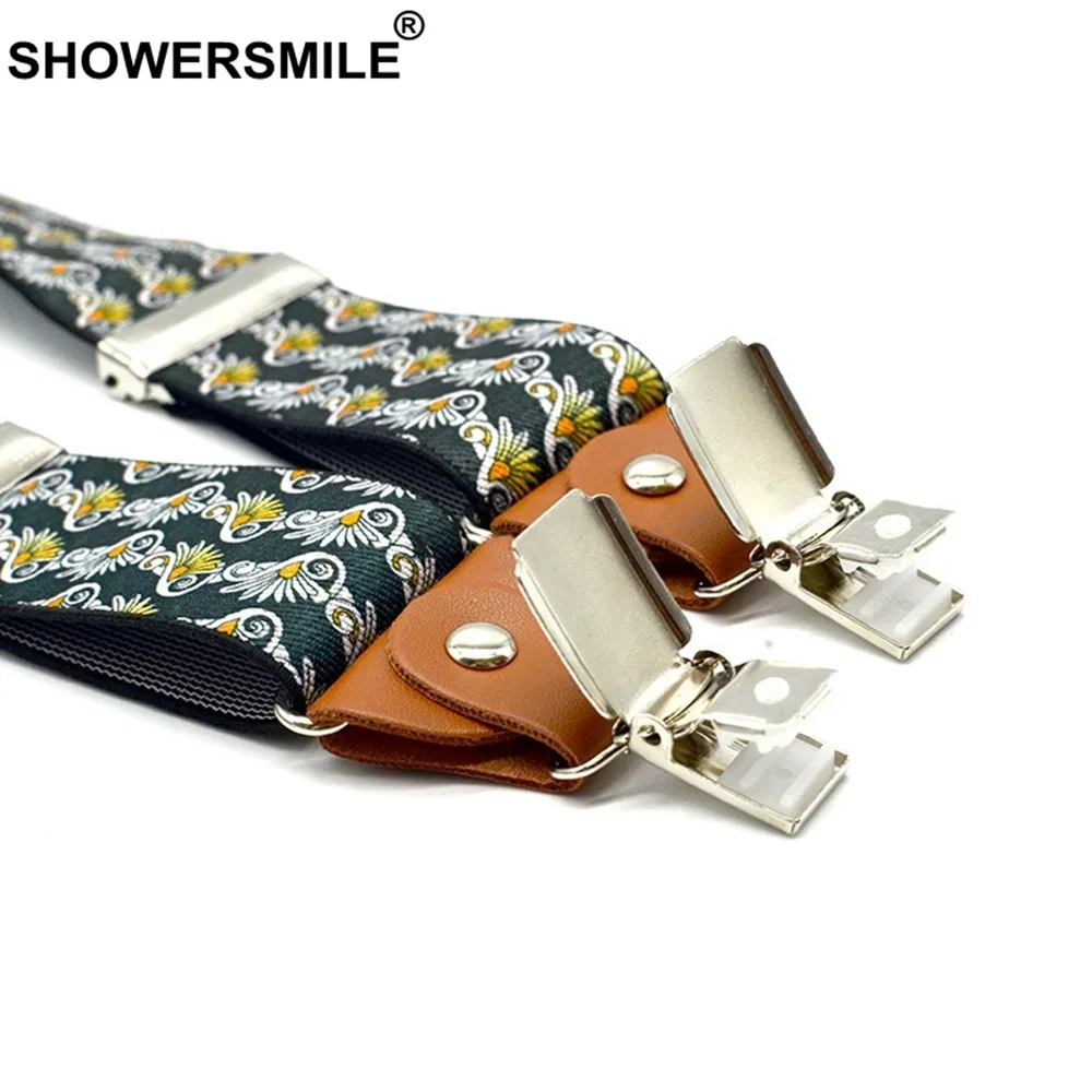 Showersmile черные подтяжки с принтом для брюк - Фотография_5