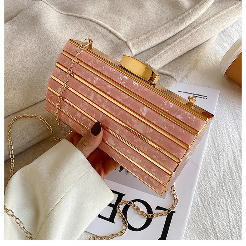 Роскошные дизайнерские акриловые квадратные сумки на цепочке