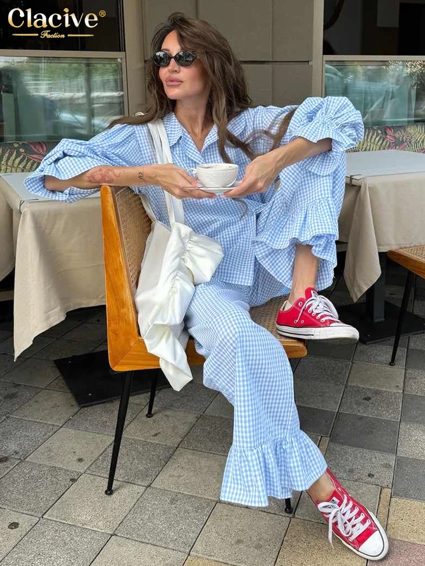 Clacive модный свободный клетчатый - Фотография_3