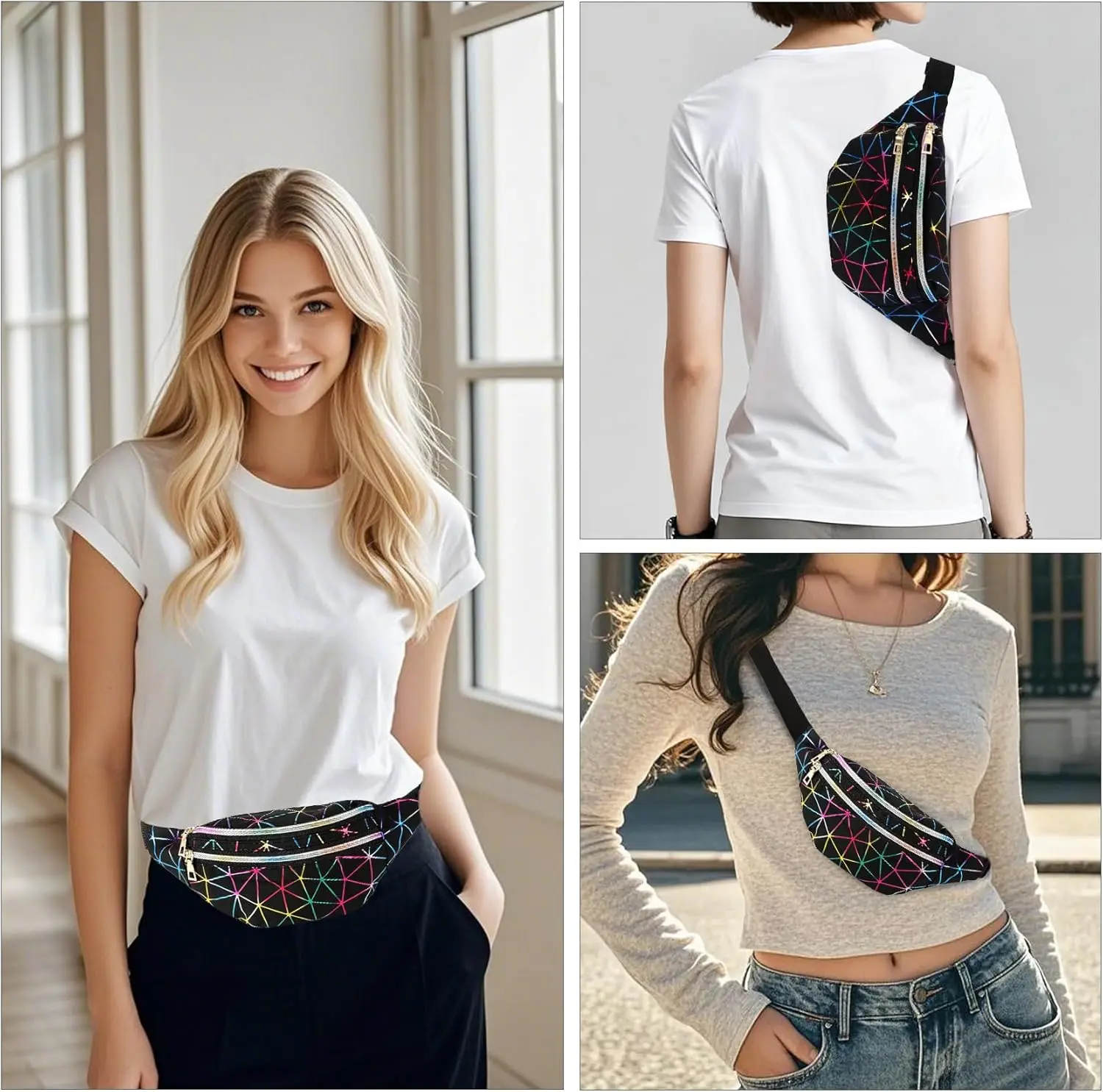 Bicfuiot черная поясная сумка для - Фотография_2