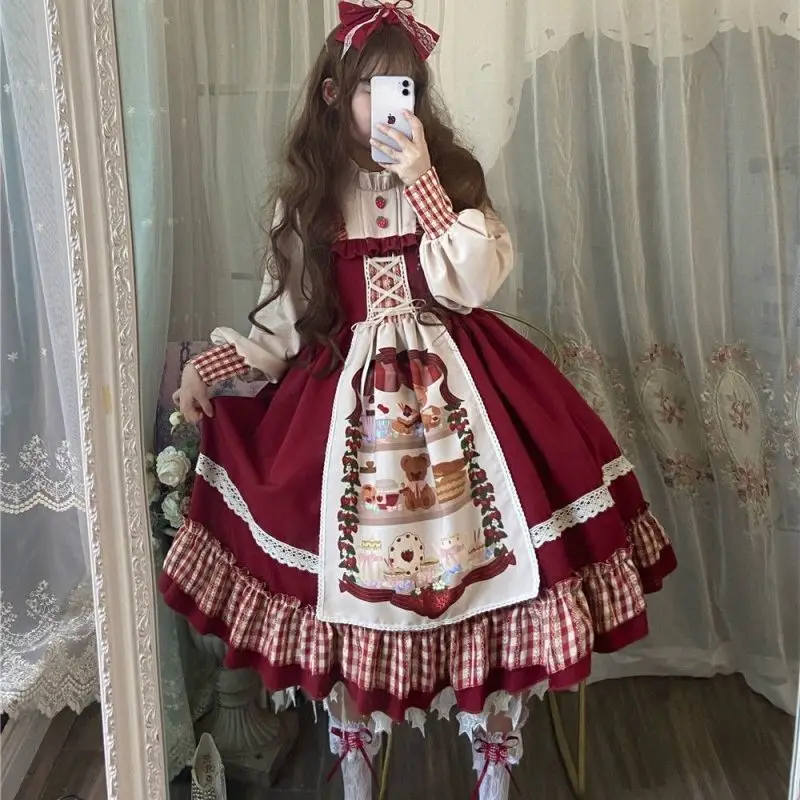 Красная шапочка юбка лолита полный - Фотография_2
