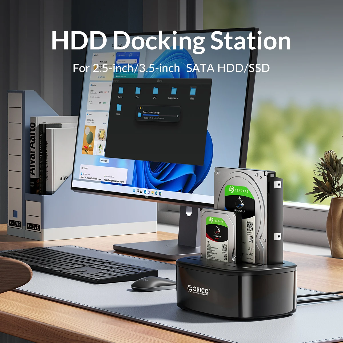 Orico usb 3.0 на sata двойной-бей жесткий диск док-станция для 2 - Фотография_2
