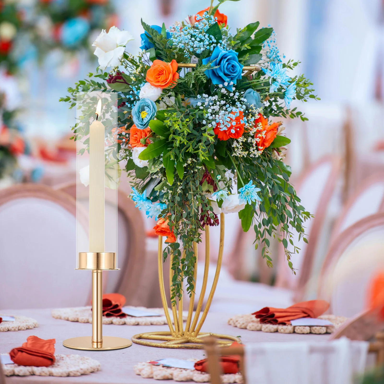 Стеклянные подсвечники с золотой - Фотография_3