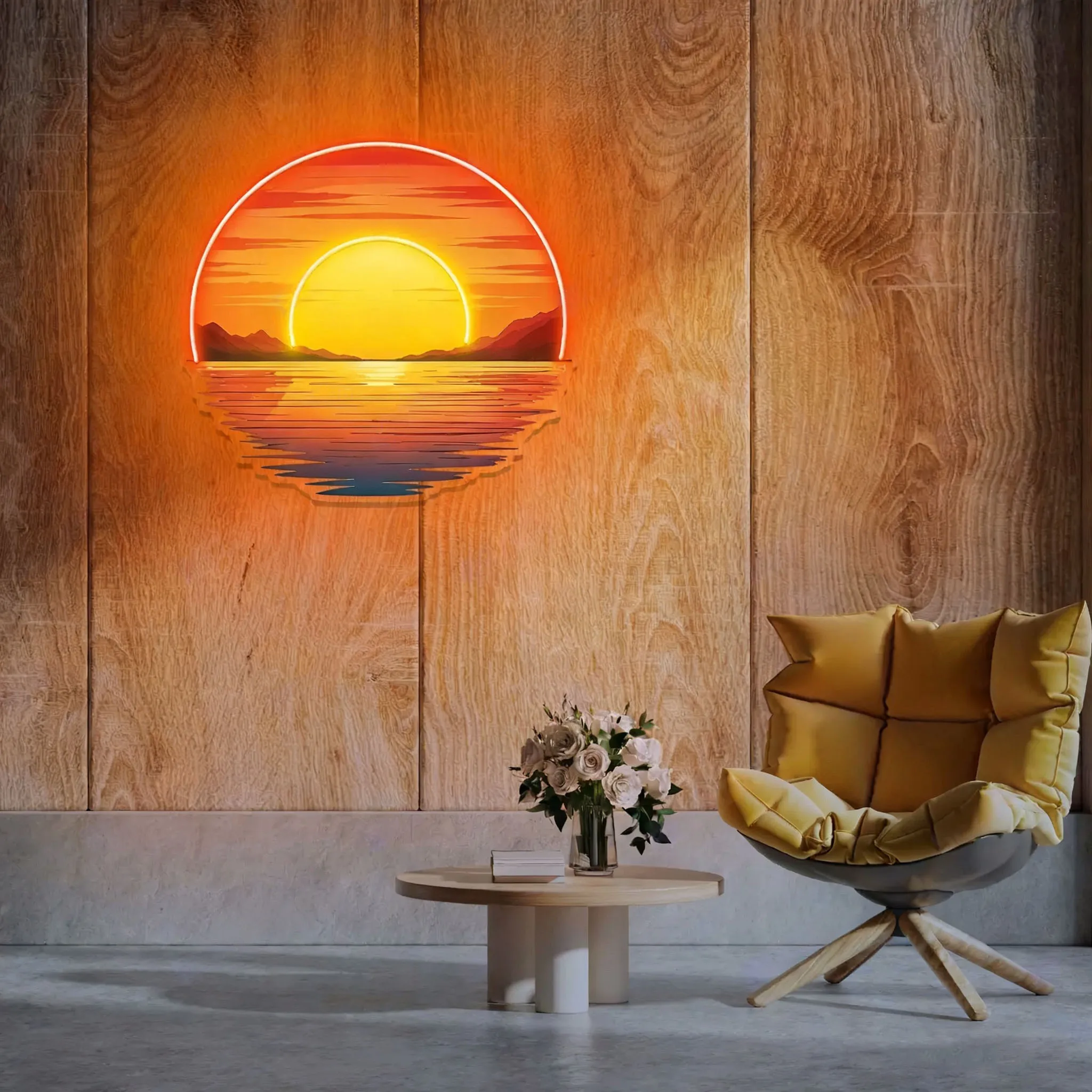 Неоновая вывеска на закате - Фотография_2