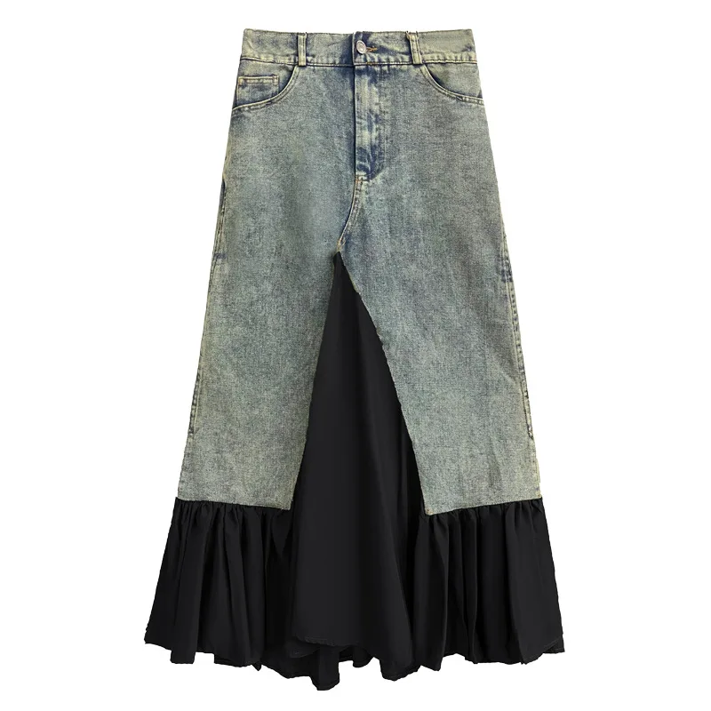 Y2k длинная юбка женская лоскутная