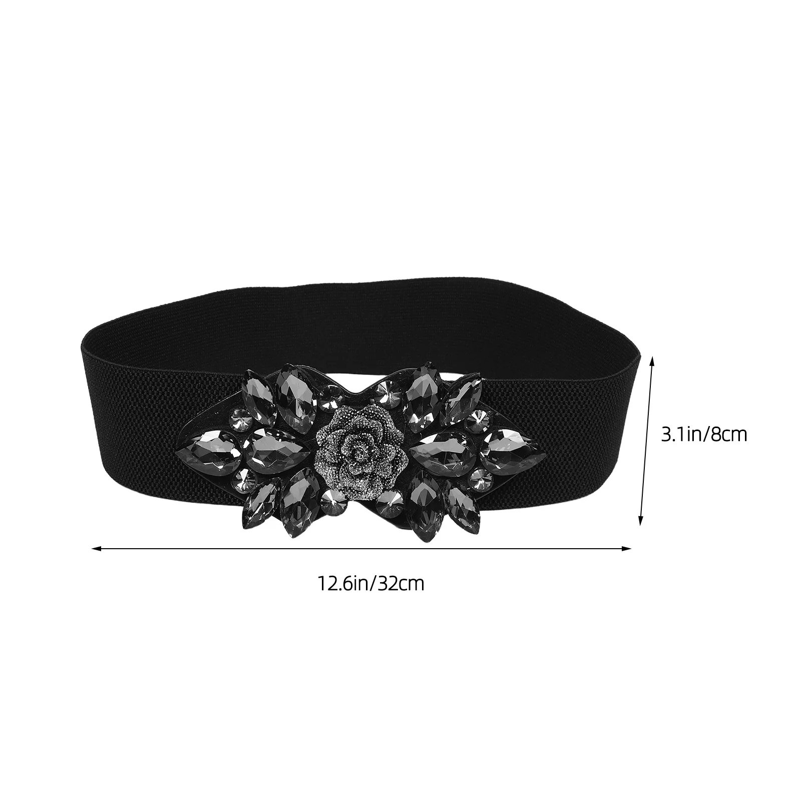 Широкий эластичный пояс со стразами - Фотография_5