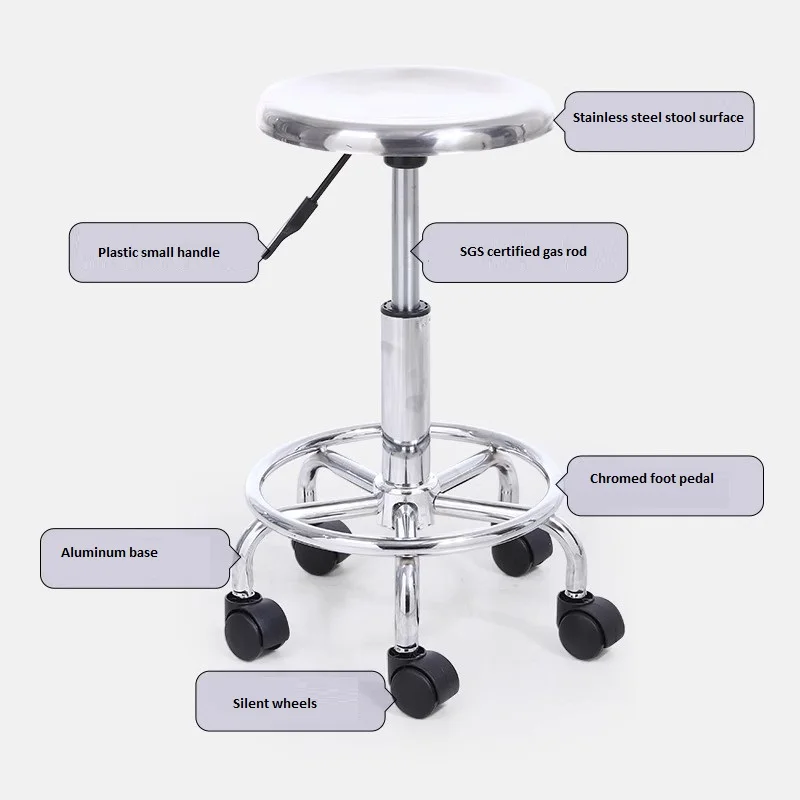 Подъемный круглый табурет из нержавеющей стали - Фотография_3