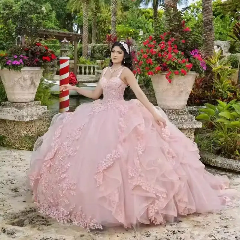 Розовые тюлевые платья принцессы - Фотография_2