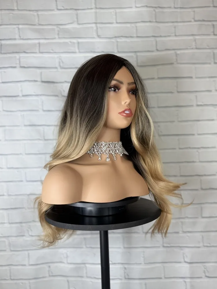 Ombré блондинка волнистый парик
